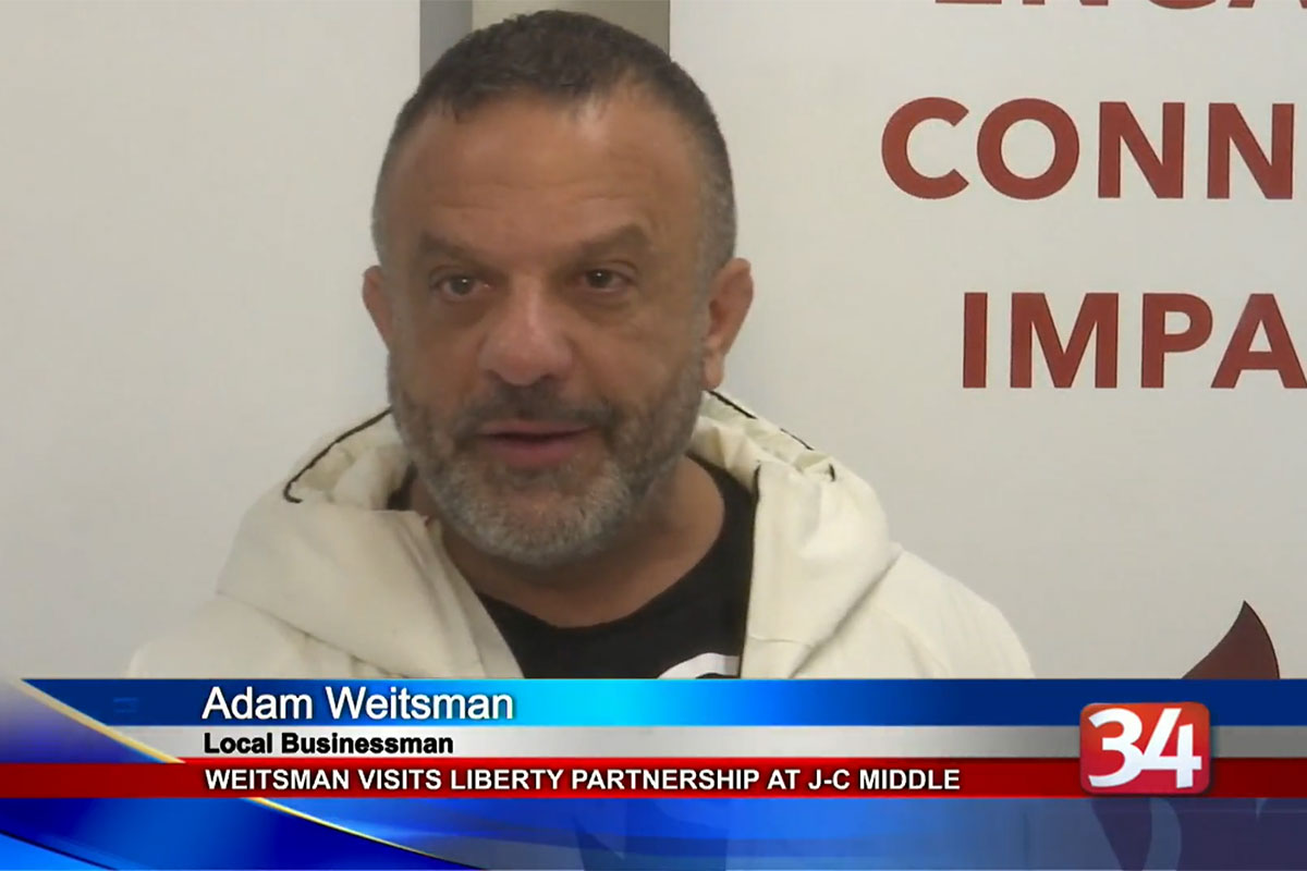 Adam Weitsman visits liberty partnership at JC middle